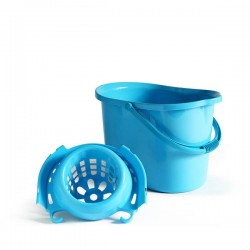 SECCHIO C/STRIZZATORE PLASTICA CLASSICO 15lt ACQUA AZZURRA