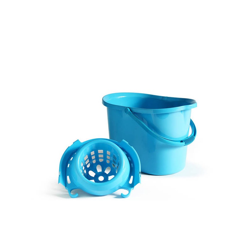 SECCHIO C/STRIZZATORE PLASTICA CLASSICO 15lt ACQUA AZZURRA