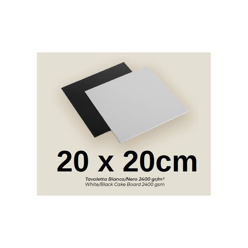 TAVOLETTE CARTONE 2400gr/mq BIANCO/NERO 20x20cm LISCE 10kg