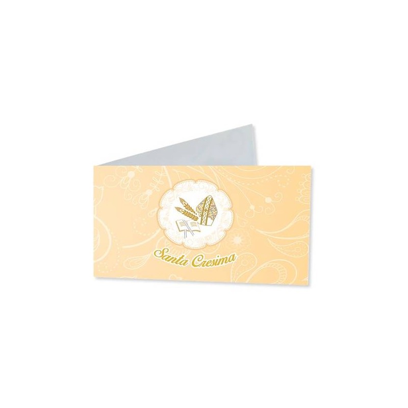BIGLIETTINI BOMBONIERA CRESIMA 9x2,5cm 25pz