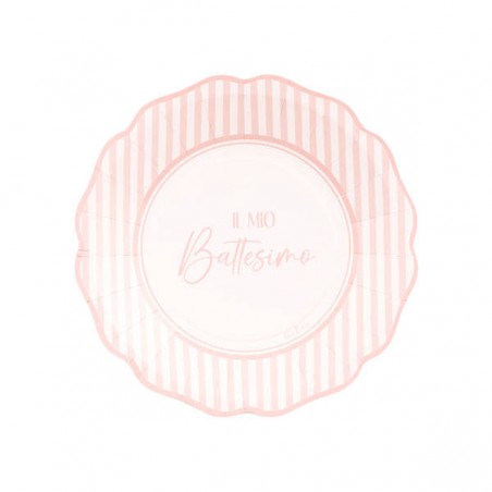 PIATTI NEW LIBERTY 21cm IL MIO BATTESIMO ROSA 8pz