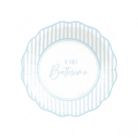 PIATTI NEW LIBERTY 21cm IL MIO BATTESIMO AZZURRO 8pz