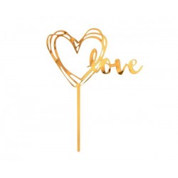 CAKE TOPPER ARCILICO ORO LOVE 13x18cm