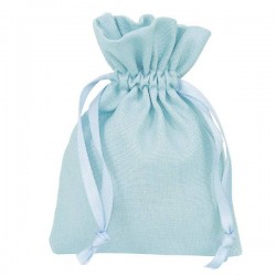 SACCHETTO COTONE 9X12cm LIGHT BLUE 10pz