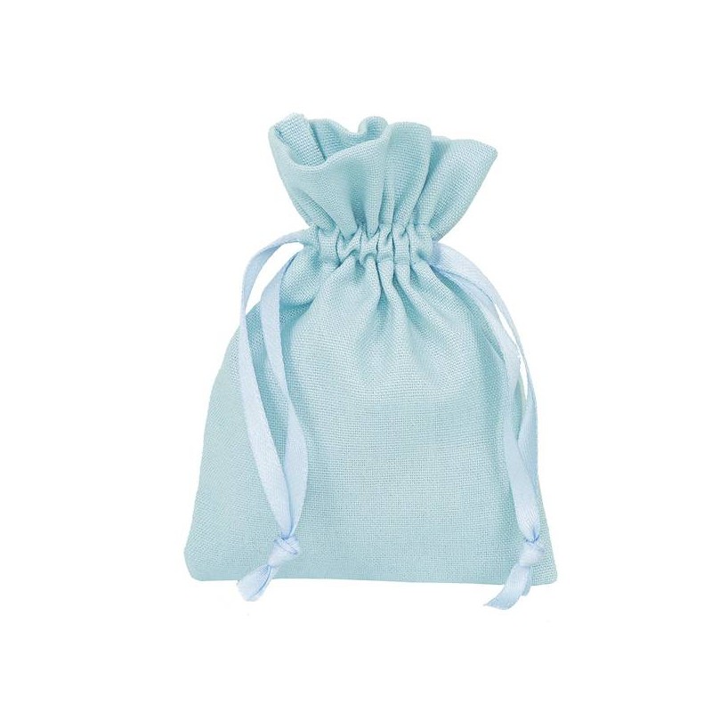 SACCHETTO COTONE 9X12cm LIGHT BLUE 10pz