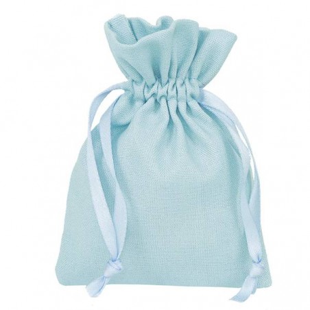 SACCHETTO COTONE 9X12cm LIGHT BLUE 10pz