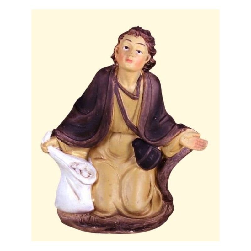 PASTORE SEDUTO CON SACCO PVC 10cm COL.ECO