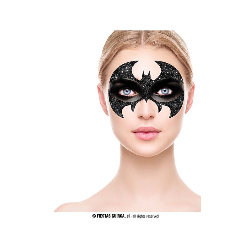 TATUAGGIO VISO PIPISTRELLO GLITTER 20x20cm