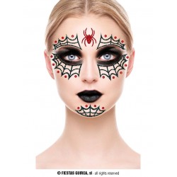 TATUAGGIO VISO RAGNO GLITTER 20x20cm