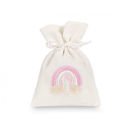 SACCHETTO ARCOBALENO ROSA 10x14cm 12pz