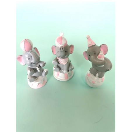 ELEFANTE CIRCO STATUINA ROSA assortiti 1pz