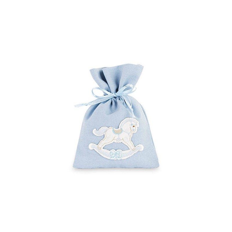 SACCHETTO CAVALLINO AZZURRO 10x14cm 12pz