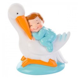 BIMBO CON CICOGNA TOP TORTA H9,5cm