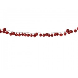 GHIRLANDA CAMPANELLE 2cm METALLO ROSSO H1mt