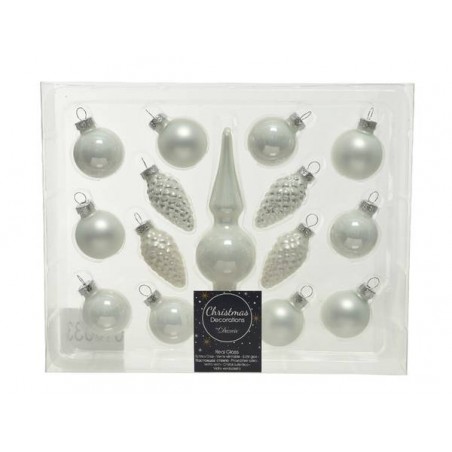 SOGGETTI VETRO DA APPENDERE ASS.TI 15pz ARGENTO