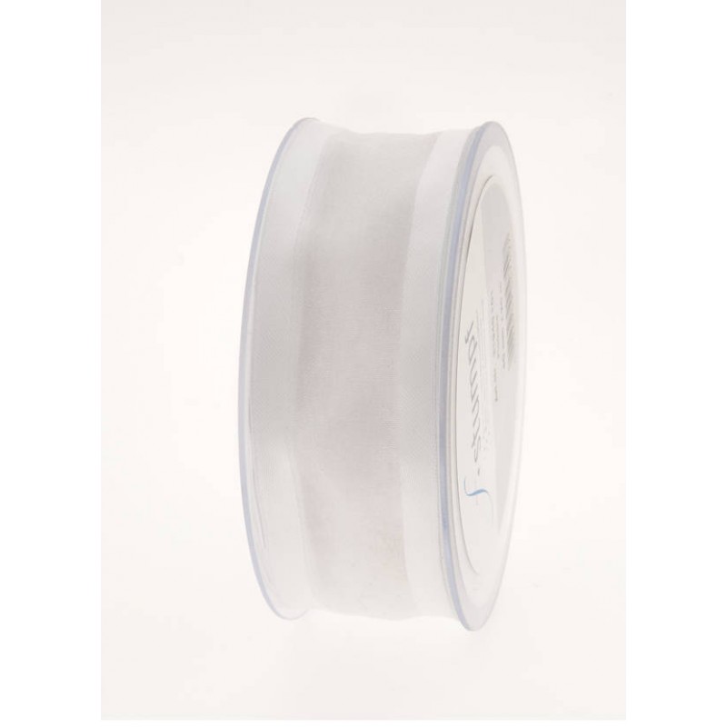 NASTRO ORGANZA BORDO RASO mm40x25mt BIANCO