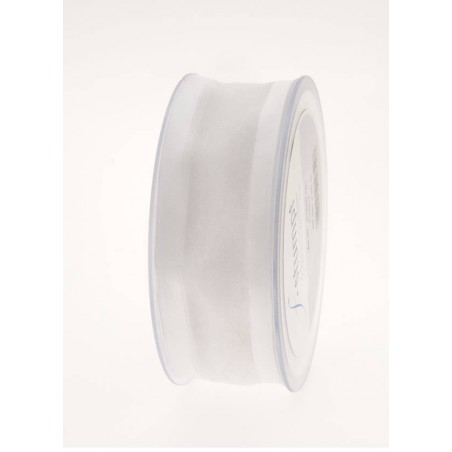 NASTRO ORGANZA BORDO RASO mm40x25mt BIANCO