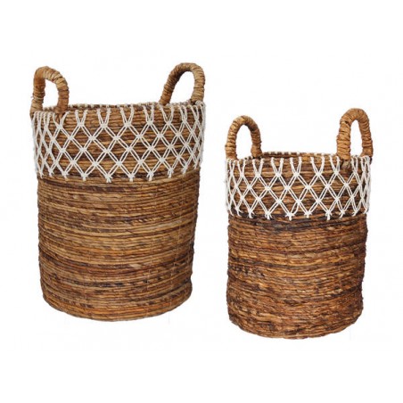 CESTO BANANO CON RETE BIANCA E MANIGLIE ø30x35 misura piccola pz 1