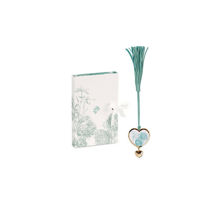 SEGNALIBRO TOILE CUORE EUCALIPTO