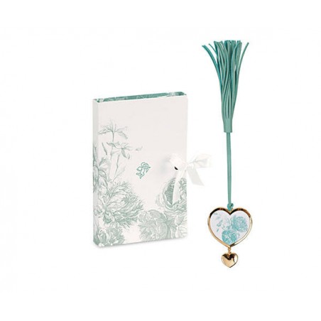 SEGNALIBRO TOILE CUORE EUCALIPTO