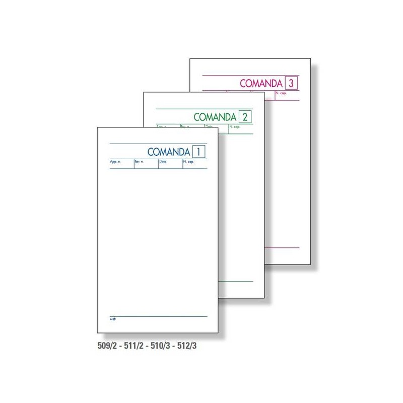 BLOCCO COMANDE 165x98mm 3COPIE 25fg BM 512/3