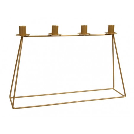 STRUTTURA METALLO ORO PORTA 4 CANDELE 45x11x28cm