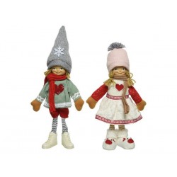 BAMBINI IN PIEDI IN TESSUTO NATALIZI 2ASS H 25cm