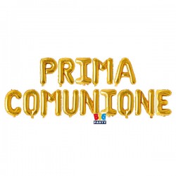 PALLONE MYLAR SCRITTA PRIMA COMUNIONE 470x40cm