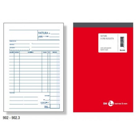 BLOCCO FATTURE 1 ALIQUOTA 15x22,5 2 COPIE BM 50fg