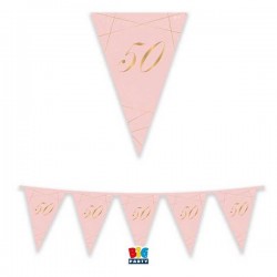 FESTONE BANDIERINE CARTA 50° ROSA cm30x3mt
