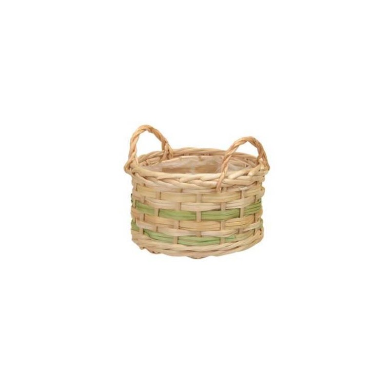 CESTO NATURALE CON MANICI Ø17x12cm