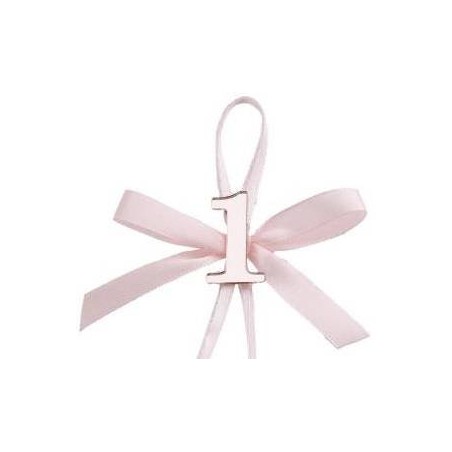 APPLICAZIONE 1° COMPLEANNO PLEXY GIRL CON FIOCCO 12pz