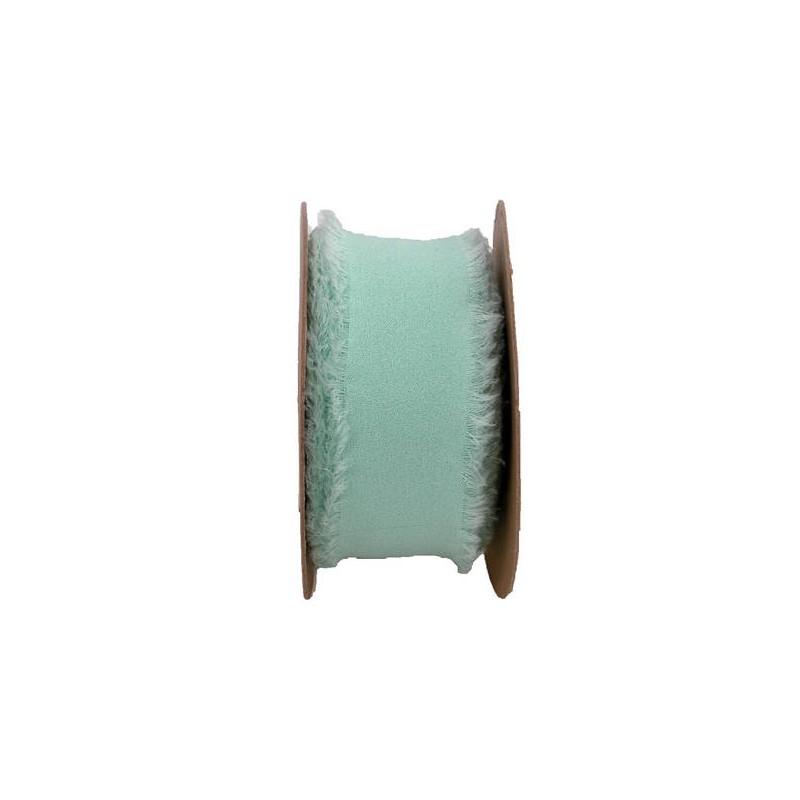NASTRO SFRANGIATO CHIFFON mm40x15mt VERDE SALVIA