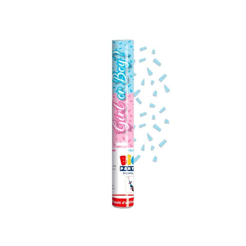CANNONE SPARA CORIANDOLI BABY GIRL-BOY ''AZZURRO'' 30cm
