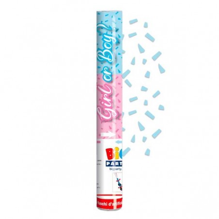 CANNONE SPARA CORIANDOLI BABY GIRL-BOY ''AZZURRO'' 30cm