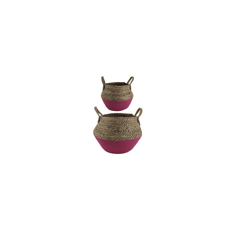 CESTO JARDIN CON MANICI FUXIA 30cm 1pz