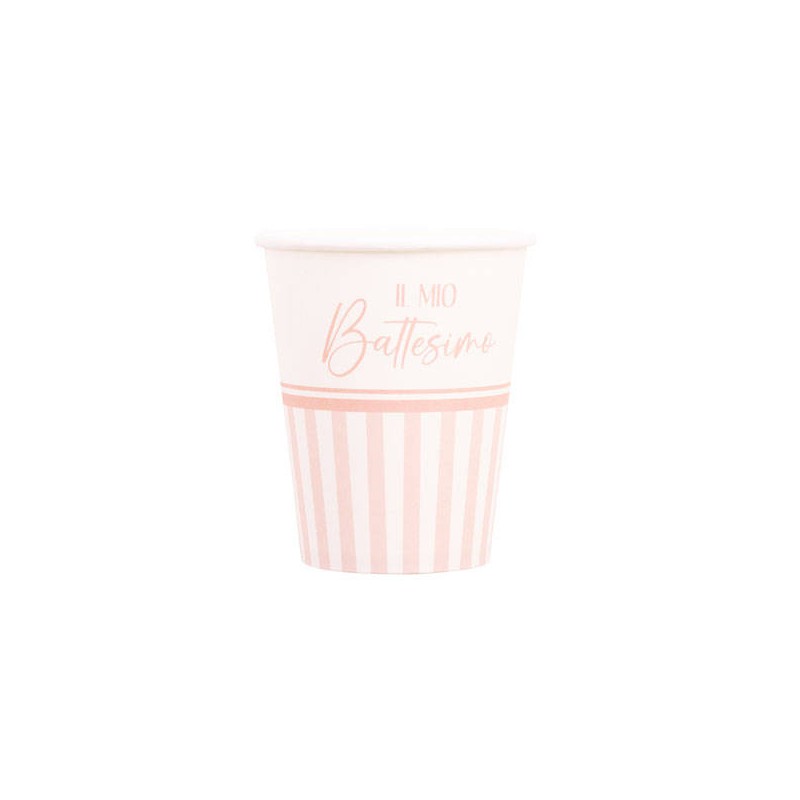 BICCHIERI 250cc IL MIO BATTESIMO ROSA 8pz