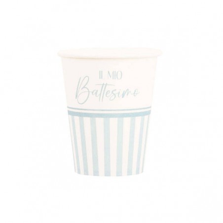 BICCHIERI 250cc IL MIO BATTESIMO AZZURRO 8pz