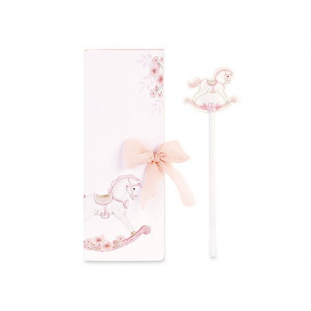 MATITA CAVALLO ROSA CON BUSTA H21cm