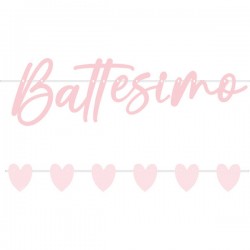 FESTONE SET BATTESIMO ROSA 80cm 90cm