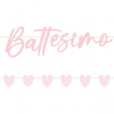 FESTONE SET BATTESIMO ROSA 80cm 90cm