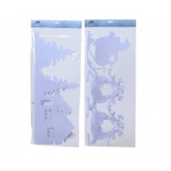 POLYESTER WHITE DECORATION 2ass h23x100cm