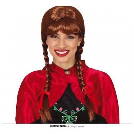 PARRUCCA CASTANA CON TRECCE