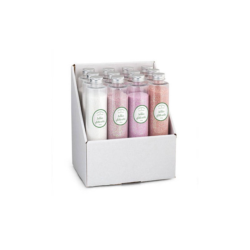 SABBIA GLITTER PASTELLO ass.ti BOTTIGLIA ROSA/AVORIO 550gr 1pz
