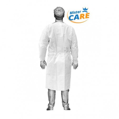 Mr.Care - CAMICE VISITATORE in PP 25gr/m² CON LACCI 115x137cm BIANCO 10pz
