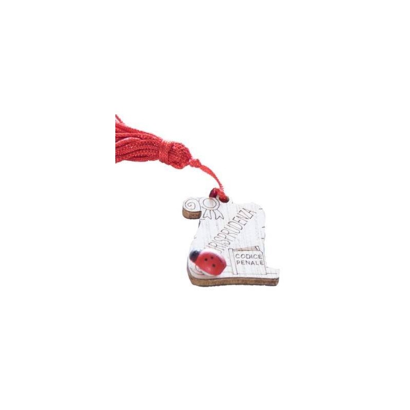 APPLICAZIONE MAGNETE PERGAMENA LEGNO C/NAPPA 'LAUREA GIURISPRUDENZA' 3,5cm 24pz