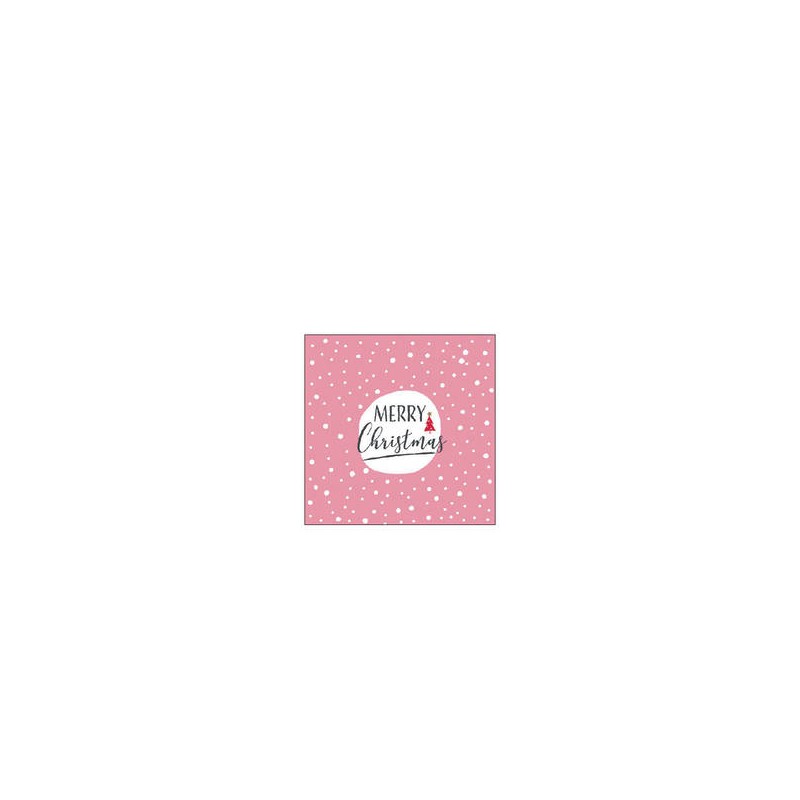TOVAGLIOLI 25x25cm CHRISTMAS SNOWFLAKES PINK 20pz