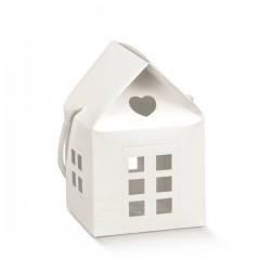 SCATOLA CASETTA C/COR 8x8x7,5cm FIBRA BIANCA 10pz