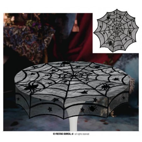 TOVAGLIA TONDA RICAMATA 100cm RAGNATELA