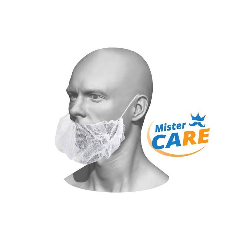 Mr.Care - COPRIBARBA PP C/ELASTICO NUCA 10gr/mq BIANCO 100pz